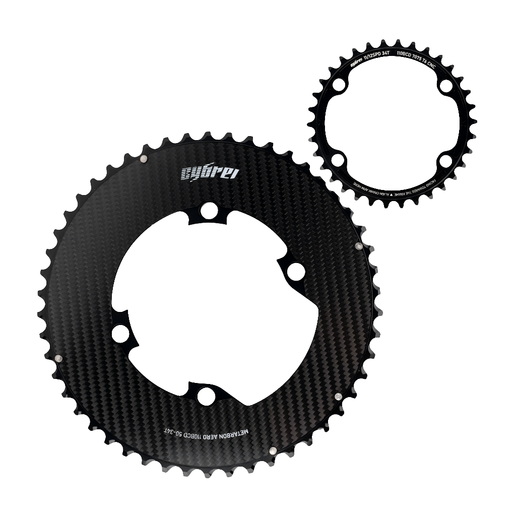 Cybrei Carbon Crankset w/Alu spider and Carbon-Alu chain rings
